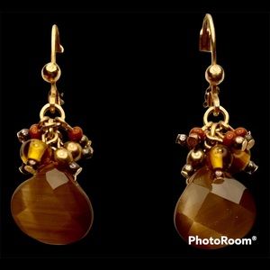 Nwot Talbots Gold Leverback Dangle Drop Earrings